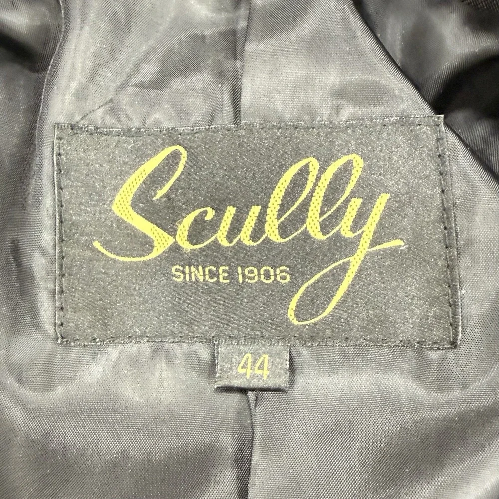 Scully Blazer Men's 44 Black Retro Western Jacket Yokes Piping Smile Pockets